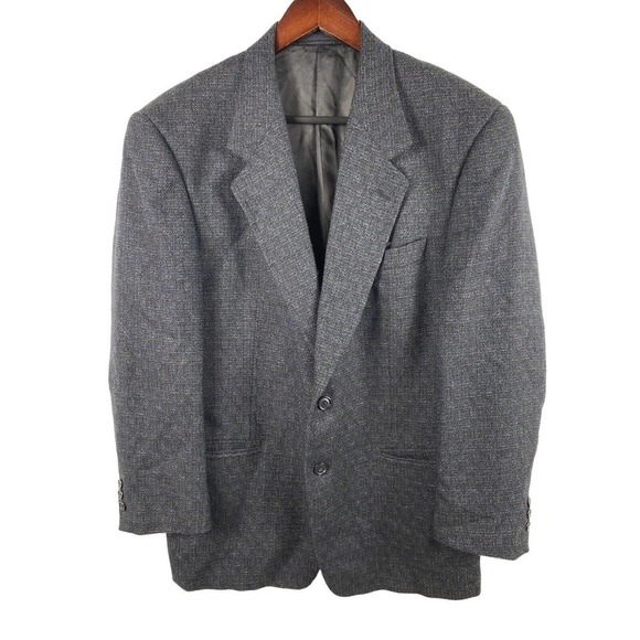 Tallia Uomo Blazer Jacket 41 Dark Blue Woven Alpaca Worsted Wool Mens Sport Coat
